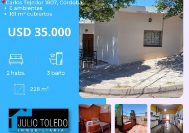B° SARMIENTO: VENDO HERMOSA CASA ESQUINA DE 3 DORMITORIOS (MUY AMPLIA)