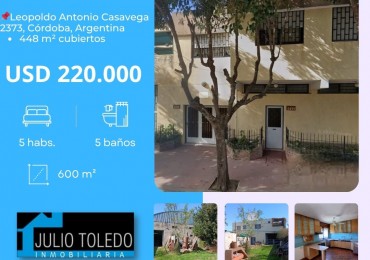 IDEAL INVERSOR: VENDO IMPONENTE CASA DE 4 DORMITORIOS+ DEPTO DE 1 DORMITORIO+ GALPON  A METROS DE CIRCUNVALACION Y AVDA. FUERZA AEREA